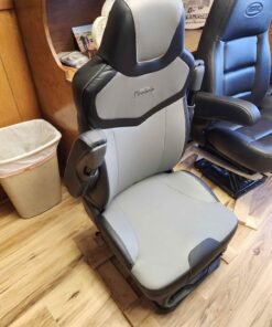 Pinnacle truck seat, Pinnacle premium truck seat, two-tone truck seat, black gray truck seat, semi truck seat, heavy duty truck seat, premium semi truck seat, brand new truck seat, truck driver seat, semi truck replacement seat, truck seat upgrade, long haul truck seat, Pinnacle seat for sale, commercial truck seat, truck interior parts