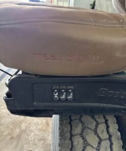 Bostrom Wide Ride seat, Bostrom air ride seat, Bostrom truck seat, Bostrom Wide Ride air seat, tan leather truck seat, truck air ride seat, used Bostrom seat, Bostrom seat for sale, used truck seat, replacement truck seat, semi truck air ride seat, heavy duty truck seat, commercial truck seat, Bostrom Wide Ride replacement seat, tan truck seat, air suspension truck seat.