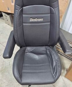 Bostrom black air ride seat, Bostrom truck seat, used air ride truck seat, black semi truck seat, air suspension truck seat, heavy duty truck seat, replacement truck seat, semi truck interior parts, used Bostrom seat, commercial truck seat