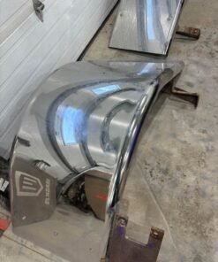 304 stainless steel half fenders, long half fenders, stainless truck fenders, semi truck half fenders, heavy duty truck fenders, 304 stainless fenders, polished stainless truck fenders, Low Air Leaf fender mounts, low air leaf mounts, truck fenders with mounts, semi truck fender pair, heavy duty fender pair, stainless steel semi truck fenders, replacement truck fenders, custom truck fenders, commercial truck fenders, long half fender set
