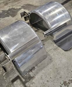 Peterbilt 389 fenders, Peterbilt 389 aluminum fenders, 75 inch truck fenders, 24 inch aluminum fenders, Peterbilt rear fenders, Peterbilt drive fenders, stainless steel fender mounts, Peterbilt 389 replacement fenders, semi truck fenders, aluminum truck fenders, used Peterbilt parts, Peterbilt 389 parts, low profile 22.5 fenders, custom truck fenders