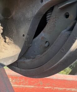 Link pusher axle, 13500 lb pusher axle, Link 13500 lb axle, used pusher axle, semi truck pusher axle, Mack pusher axle, Mack semi truck axle, heavy duty pusher axle, truck pusher axle, used semi truck axle, replacement pusher axle, pusher axle assembly, heavy duty truck parts, semi truck parts, Link axle replacement, truck axle parts, used truck axle, 13500 pound pusher axle