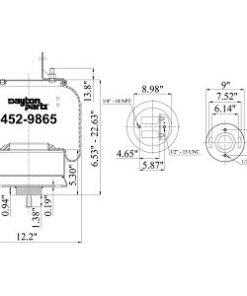 Dayton 452-9865 air spring, Dayton Parts 452-9865, 4529865 air spring, Hendrickson air spring, Primaxx air spring, Hendrickson suspension 067043002, new Dayton air spring, aftermarket air spring, replacement air spring, heavy duty truck suspension